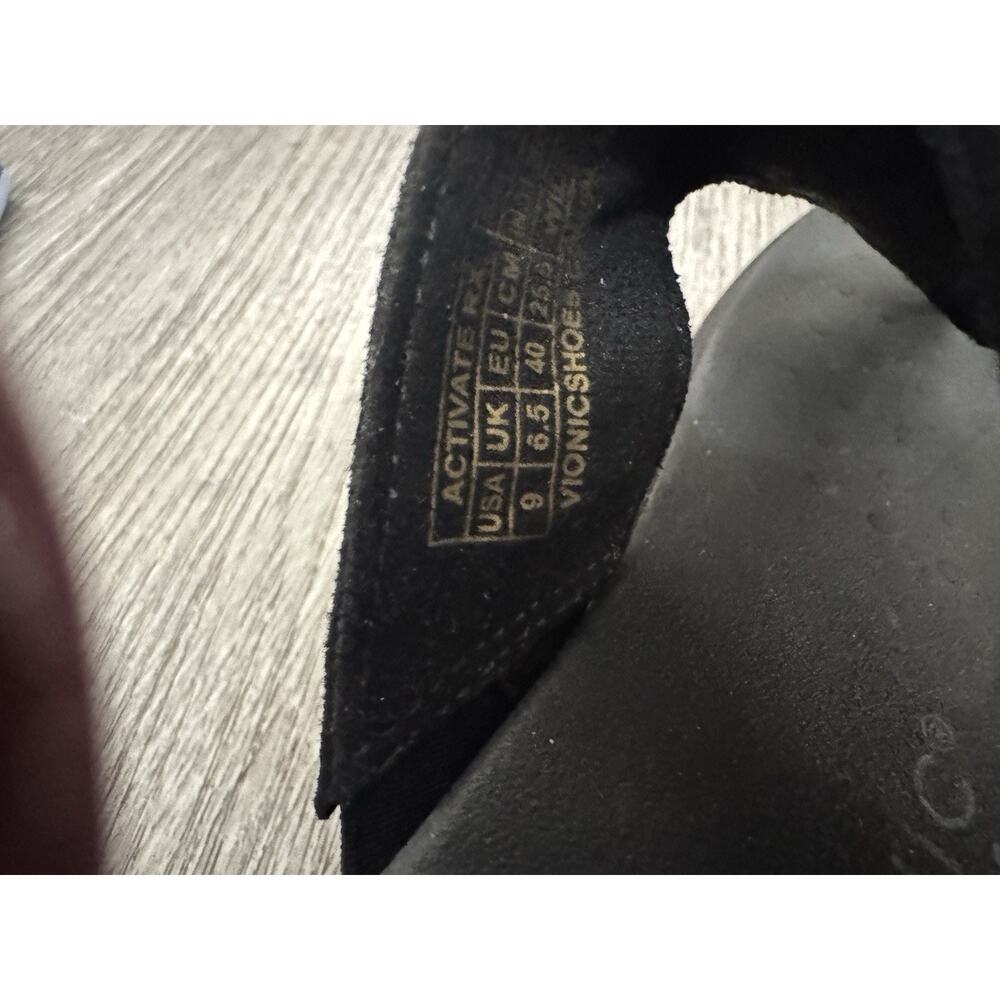 VIONIC Activate RX Women's Size 9 Suede Black Orthotic Thong Buckle Sandals - Picture 6 of 6